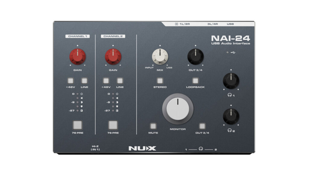 NUX NAI-24 USB Audio Interface อินเตอร์เฟสดนตรีคุณภาพสูง สำหรับบันทึกเสียงและทำเพลง